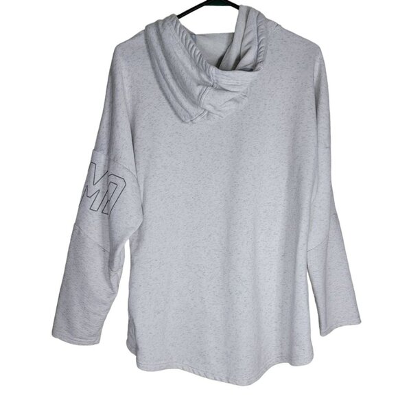 Puma Hooded Sweatshirt Gray Womens Small Zip Pockets Adjustable Hoodie - Picture 5 of 11